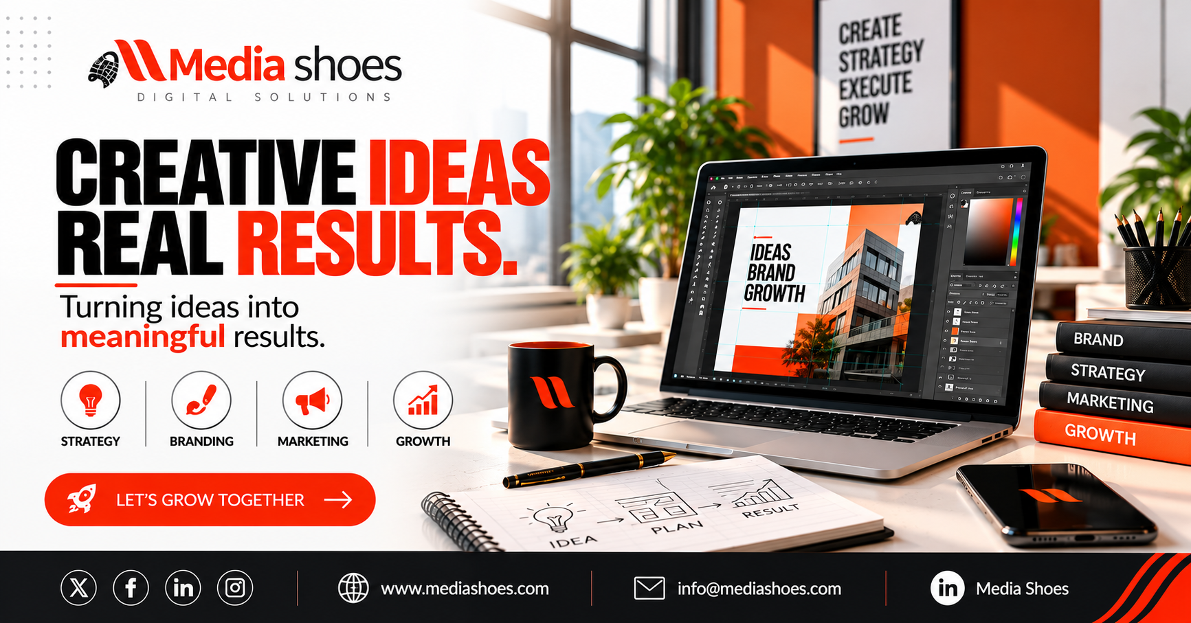 Creative digital strategy and marketing planning workspace